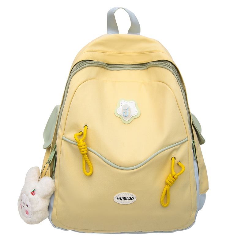 Student color-blocking schoolbag, large-capacity, lightweight, college student travel girl backpack, high design sense, high appearance level, trendy backpack Item Picture