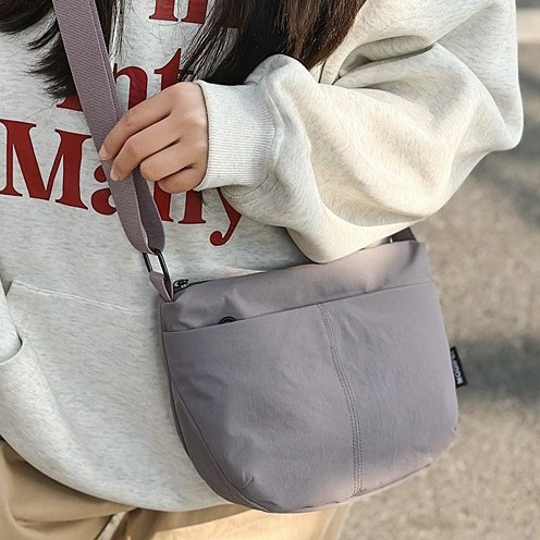 Cross-border solid-color cotton jacket, small crossbody bag, simple and lightweight, multi-layered, versatile mobile phone bag, casual fabric bag, single-shoulder crossbody bag full figure