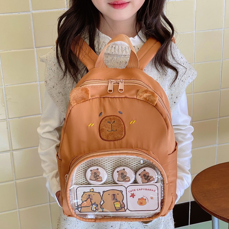 Pica Bala backpack, sweet plush bag, children's gift, coin purse, cute capybara, fashionable cartoon backpack Application Scenario