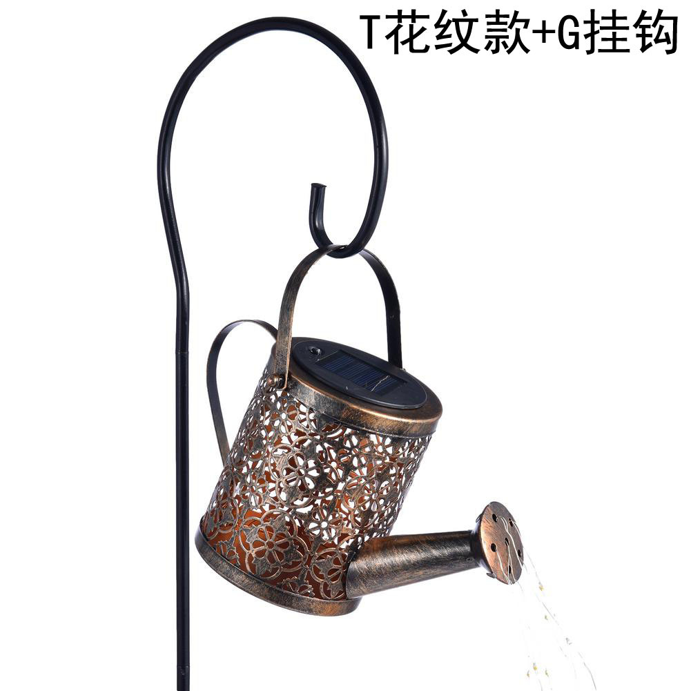 New courtyard solar shower head water bottle landscape light, outdoor lawn light, ironwork hollowed-out water bottle light, shower head light Application Scenario