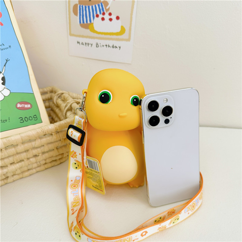 Cute milk dragon small bag, creative new storage bag, silicone loose change, cartoon children's single-shoulder crossbody bag, doll bag Specification drawing