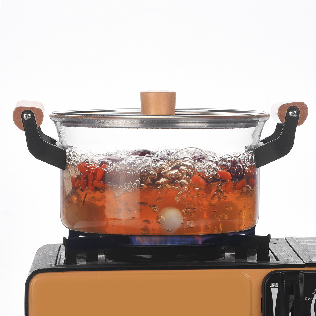 Microwave ovens can use transparent glass POTS, heat-resistant stew POTS, instant noodle POTS, electric ceramic stoves, and double-ear soup POTS for mixing vegetable salads details Picture