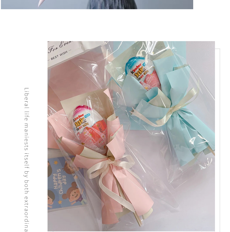 禧花侬清新马卡龙色白底欧雅纸双面双色花艺防水包装纸礼品包装纸详情8