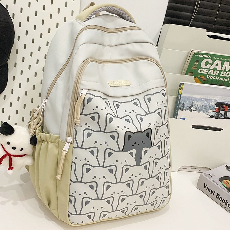 Cartoon schoolbag, Japanese-style primary school student's cute graffiti, large-capacity backpack, junior high school backpack, school-style casual bag details Picture
