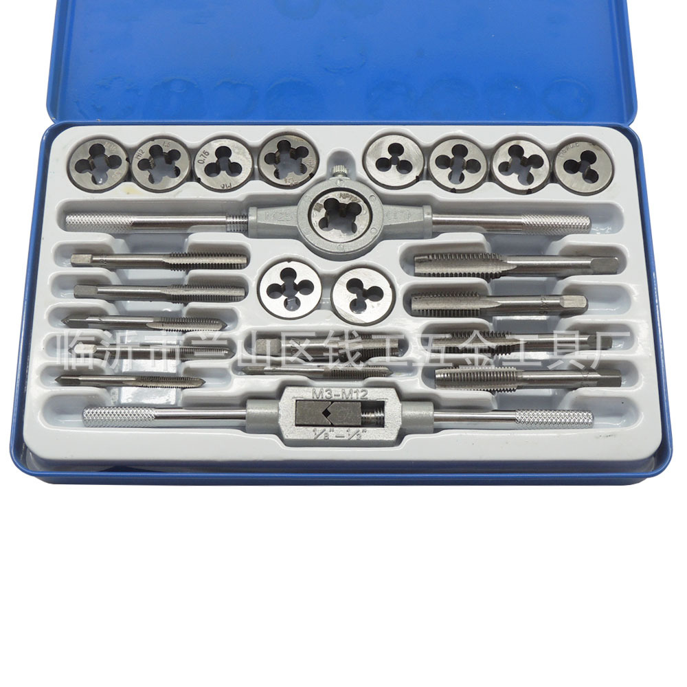 Manufacturer's tap and die set, hand tap tapping sleeve, tap and die set 12PC, 20PC tap and die set undefined