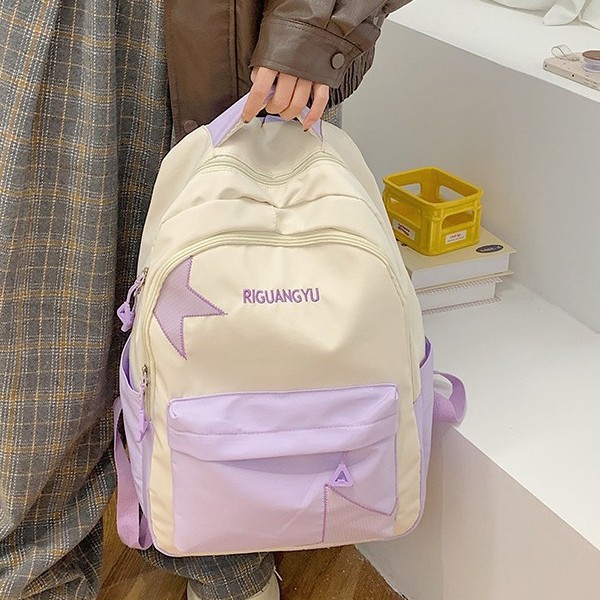 Japanese-style large-capacity schoolbag for girls, high school students, college students and junior high school students, suitable for campus use. Fresh and cute Korean forest-style backpack Specification drawing