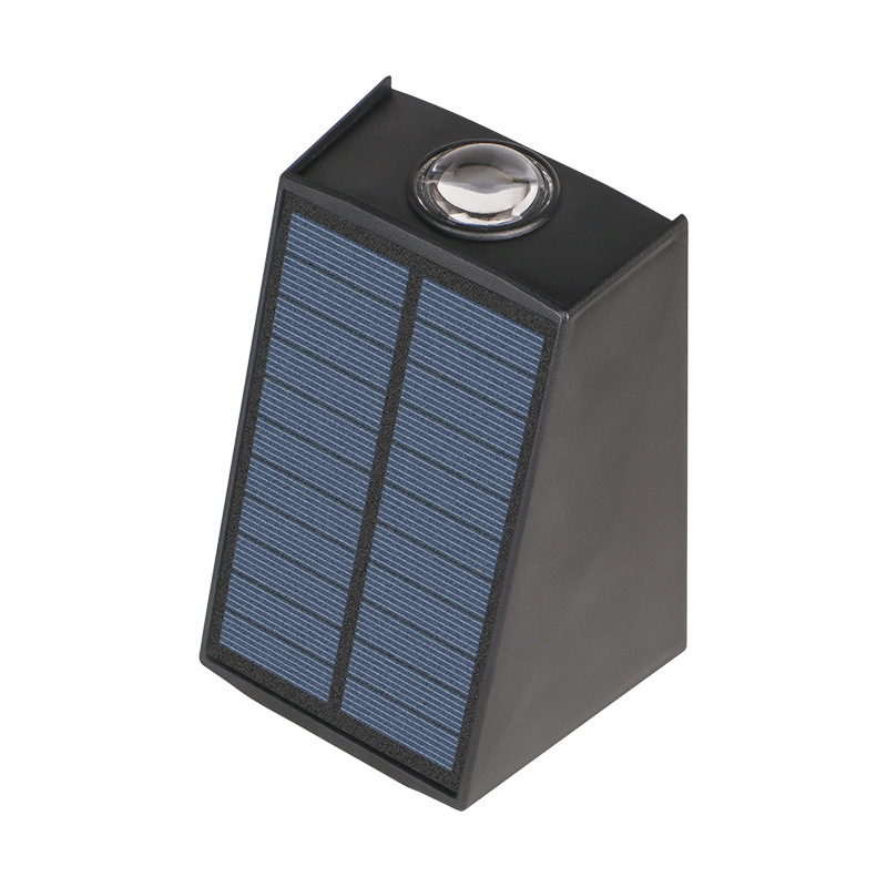 Solar wall lamps, outdoor waterproof exterior wall lamps, top and bottom luminous spotlights, double-head convex mirror wall washing lamps Item Picture