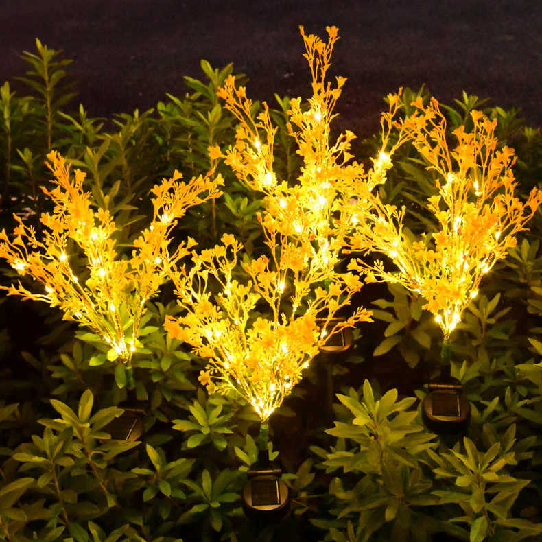 led solar rape flower ground insert lawn light, outdoor waterproof garden courtyard decorative light, villa wildflower simulation Specification drawing