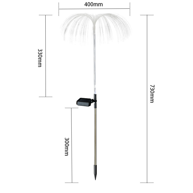 Direct sales from the original manufacturer of the new solar jellyfish lamp, seven-color led fiber optic outdoor garden solar lawn lamp Item Picture