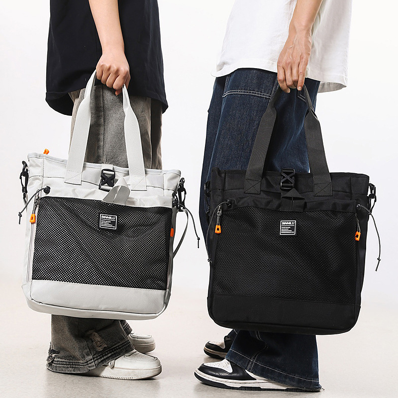 Large-capacity crossbody bag, men's handbag, backpack for junior high school, senior high school and college students, single-shoulder bag, class tutorial and book bag Specification drawing