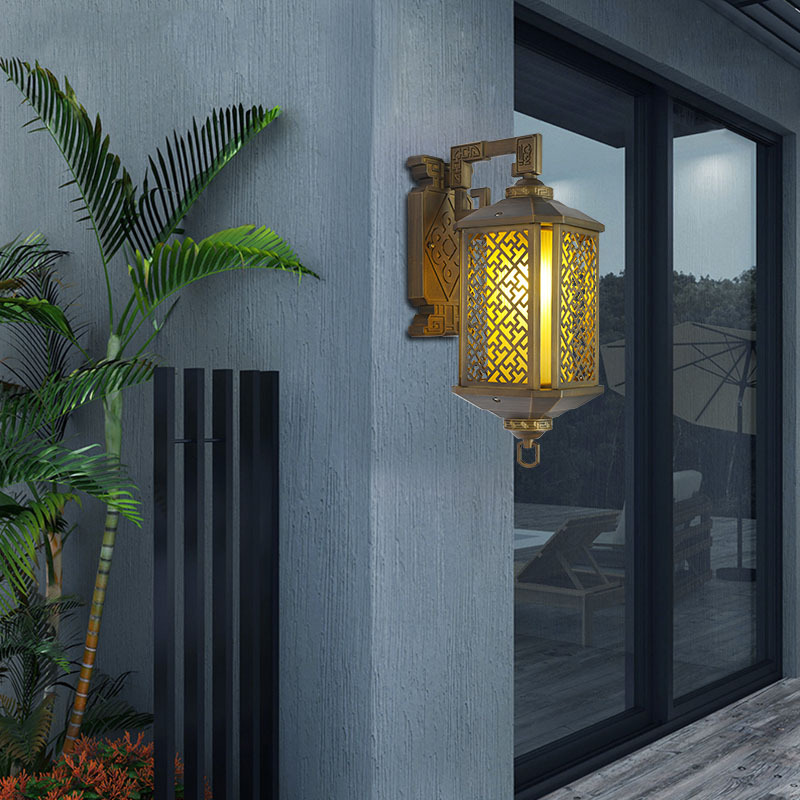 Chinese-style outdoor wall lamps, die-cast lamps, garden community garden landscape lamps, retro courtyard lamps, gate lamps, outdoor wall lamps Specification drawing
