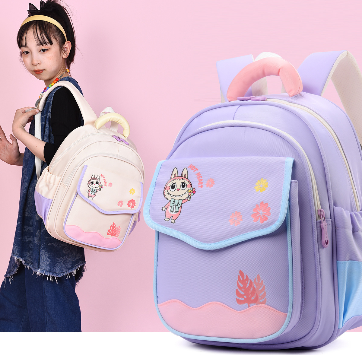 Large-capacity, lightweight backpacks for first and second grades, children's backpacks for boys and girls to enter school, foreign trade Specification drawing