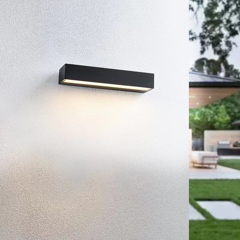 Cross-border outdoor long strip wall lamps, waterproof villa courtyard exterior wall lamps, outdoor wall lamps, balcony and terrace sign wall-washing lamps details Picture