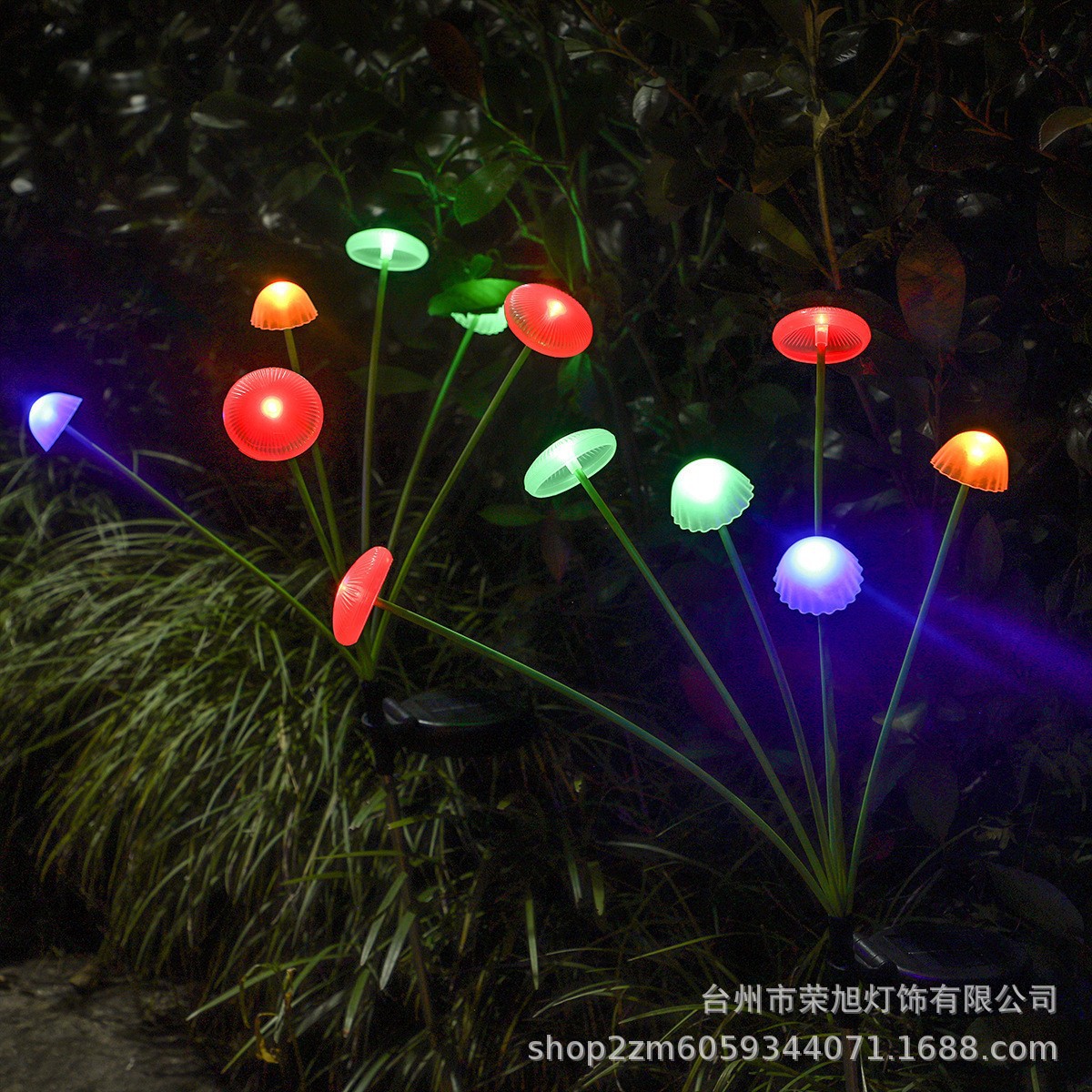 Cross-border LED solar jellyfish lamp, silicone mushroom ground insert lamp, outdoor garden and courtyard atmosphere decoration lawn lamp Application Scenario