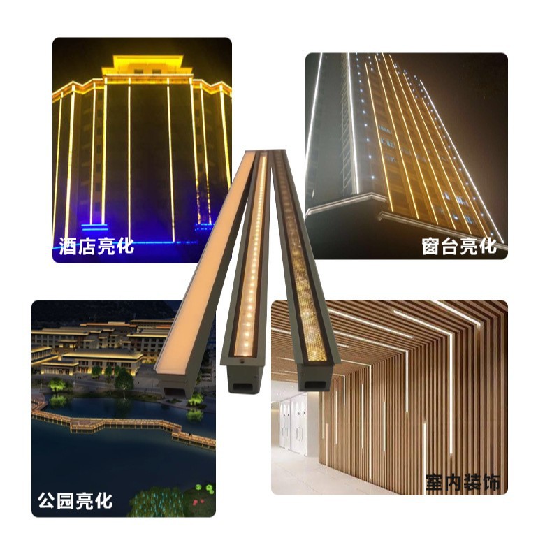 led strip lights, outdoor waterproof running lights, internal control seven-color guardrail tubes, storefront signs, exterior wall lighting digital tubes details Picture
