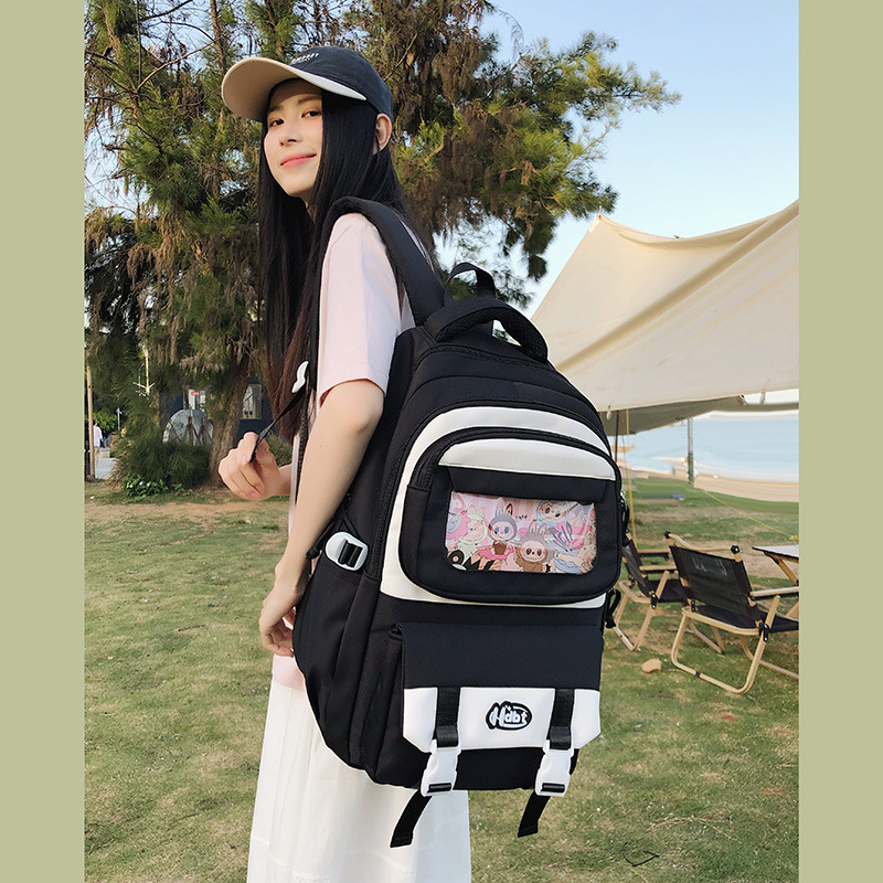 High-appearance-level college fresh and cute schoolbag for junior and senior high school students, large-capacity lightweight backpack for travel, college student backpack Specification drawing