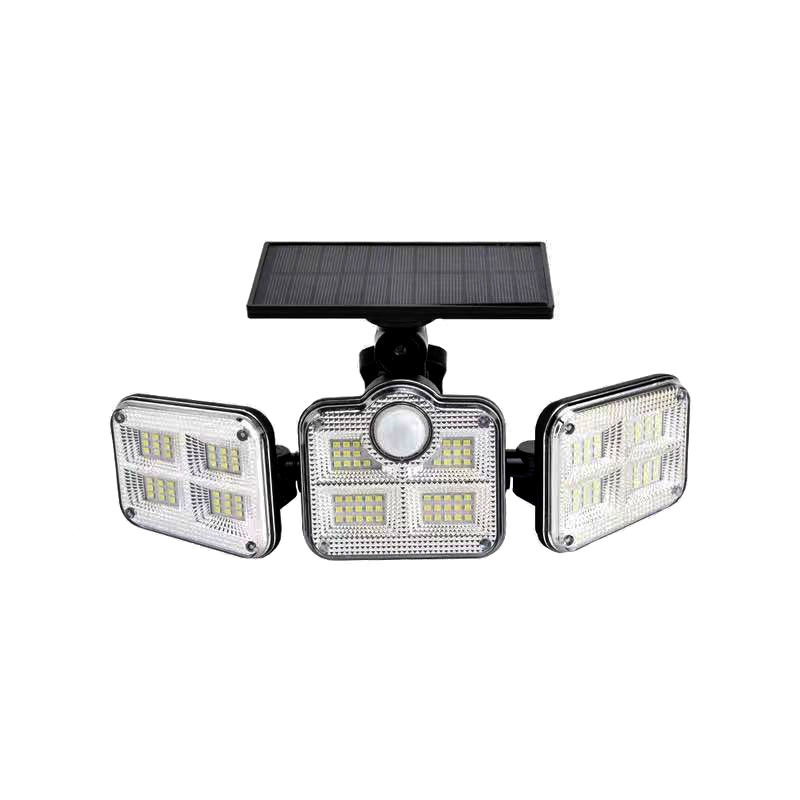 Split LED solar lamps, outdoor garden lamps, exterior wall lamps, solar outdoor human body sensor three-head wall lamps Item Picture