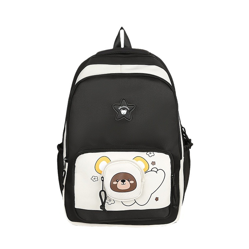 Wholesale of fresh and cute schoolbags for junior high school girls, small bear lightweight backpacks for girls, large capacity and durable backpacks Item Picture