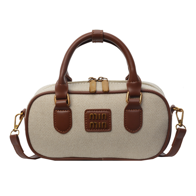 A retro Boston color-blocking hand-held pillow small bag for women, a new 2025 versatile and fashionable single-shoulder crossbody bag Item Picture