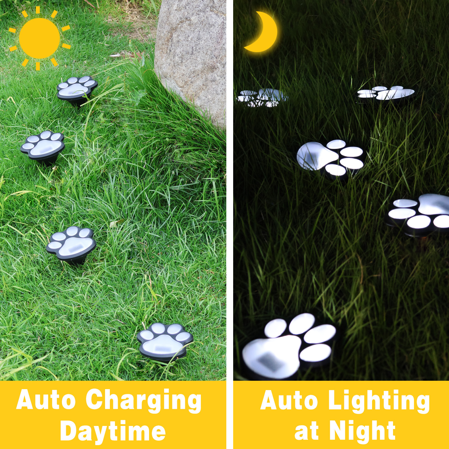 New solar cat paw lights, outdoor creative animal foot decoration lights, garden and courtyard waterproof lawn lights are in stock details Picture