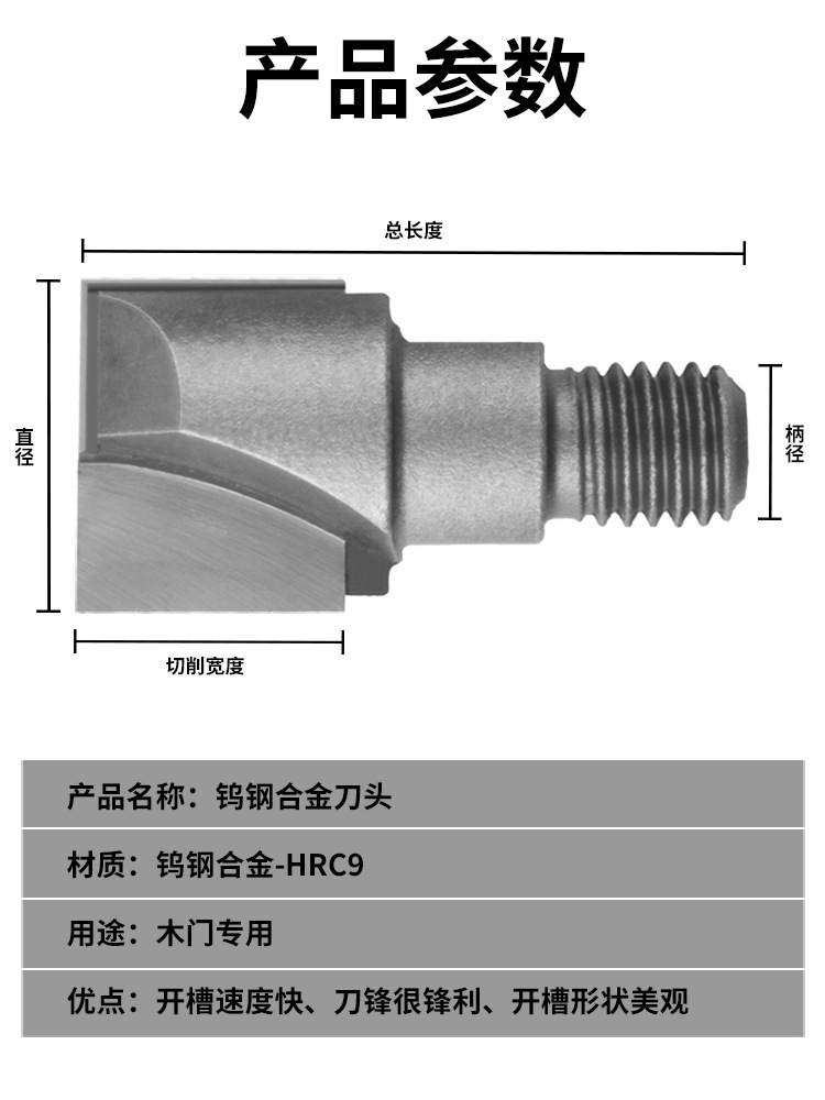 Wooden door lock hole drill head, hole opener, slotting machine accessories, lock installation tools, solid wood lock hole digging, thread bottom cleaning knife details Picture
