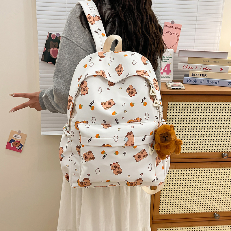 The new printed cartoon children's backpack is casual and versatile. It is a large-capacity backpack for primary and secondary school students and junior and senior high school students details Picture