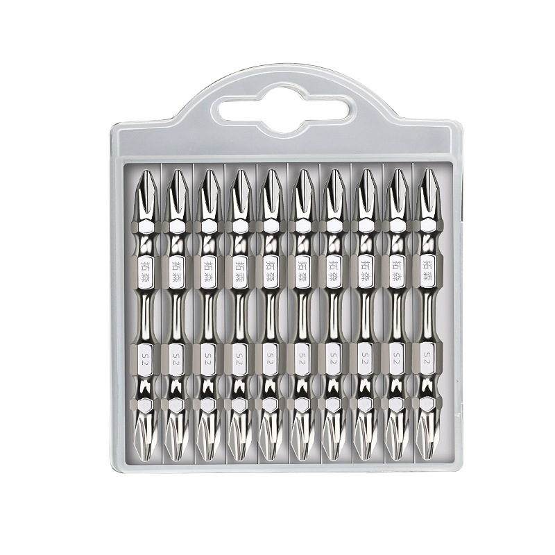 Tuosen Hardware Tools 65-length white double-stick cross-head electric magnetic screwdriver set Item Picture
