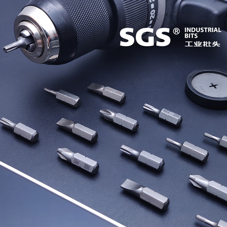 SGS strong magnetic S2 bit, 25mm single-head hex socket rechargeable drill, electric screwdriver bit, air screwdriver bit, screwdriver head Specification drawing
