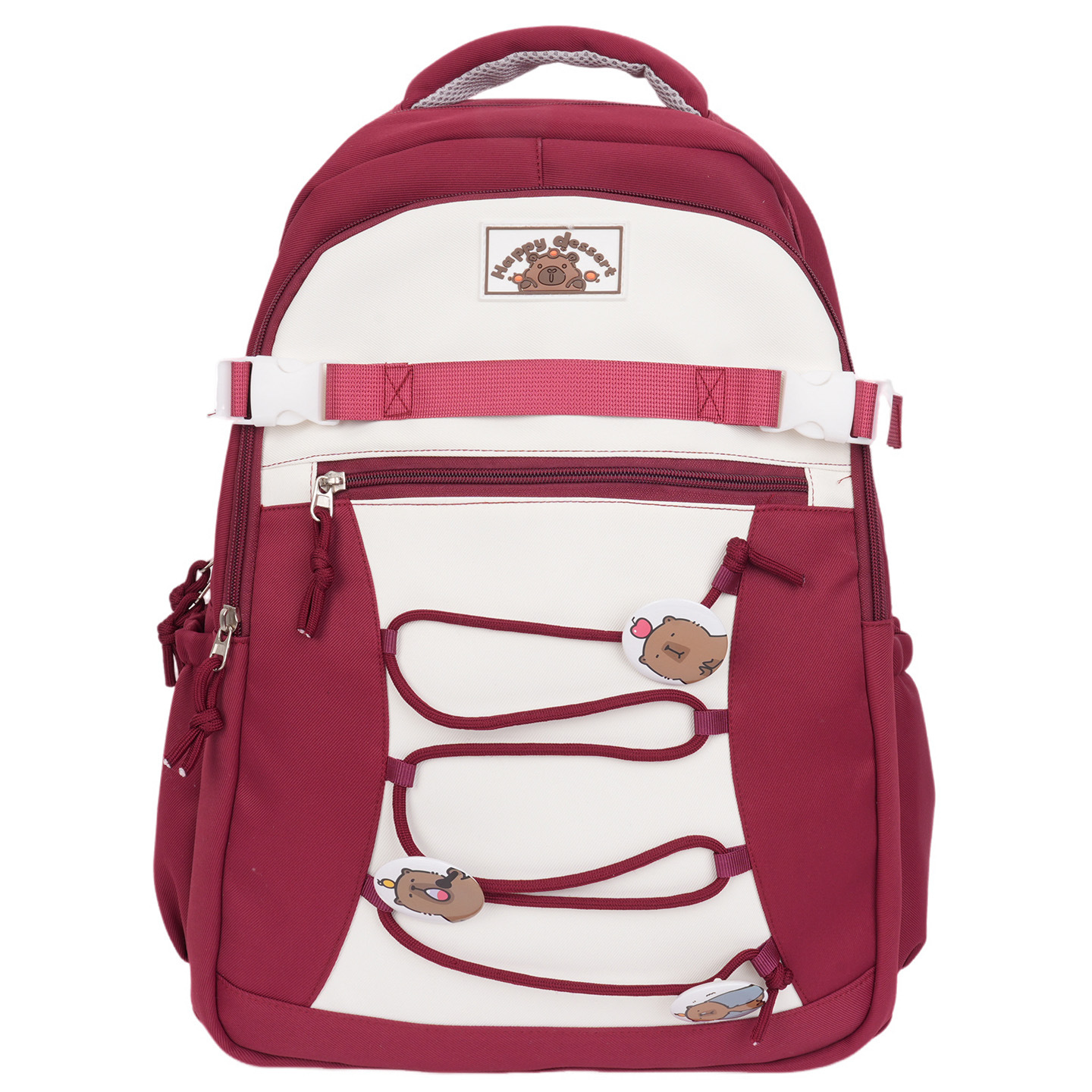 The new Japanese and Korean student schoolbag with printed capibara large-capacity backpack is lightweight, cute and simple Item Picture