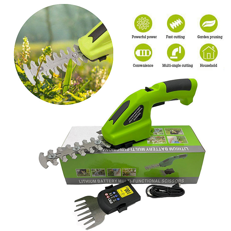 Cross-border charging 2-in-1 handheld hedge trimmer, electric grass trimmer, lightweight and portable grass trimmer and garden tool full figure