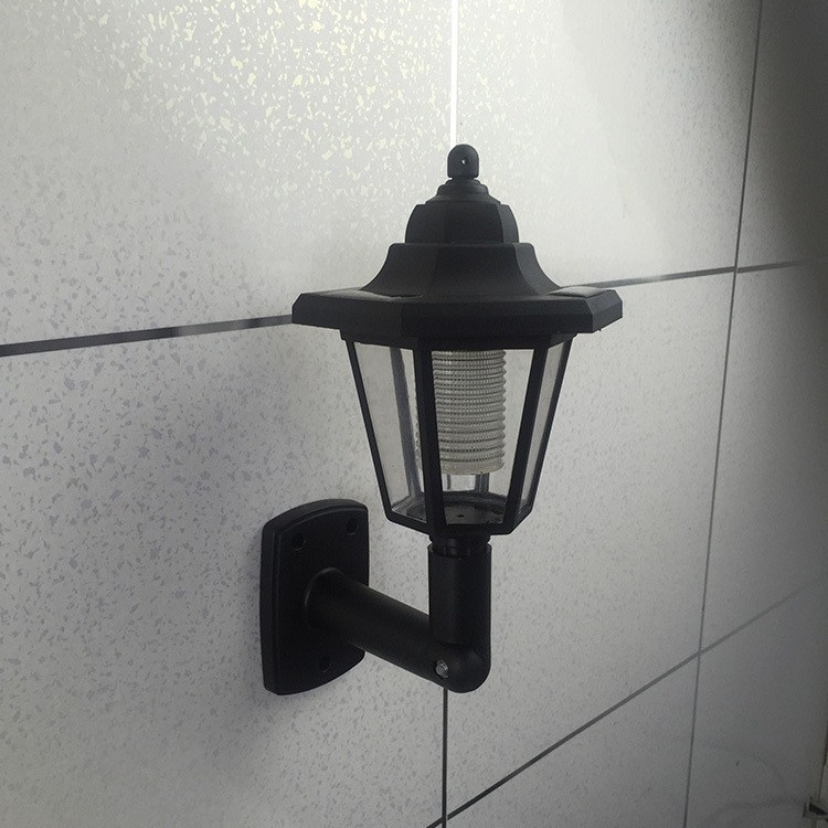 E-commerce cross-border solar hexagonal wall lamps, court lamps, garden lamps, outdoor light-controlled new-style villa decorative lamps manufacturer full figure