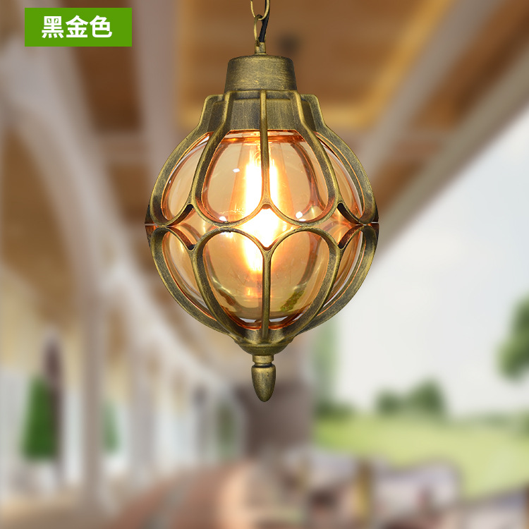 Round ball anti-rust chandelier, retro outdoor rainproof courtyard lamp, grape trellis corridor lamp, balcony villa courtyard lamp Specification drawing