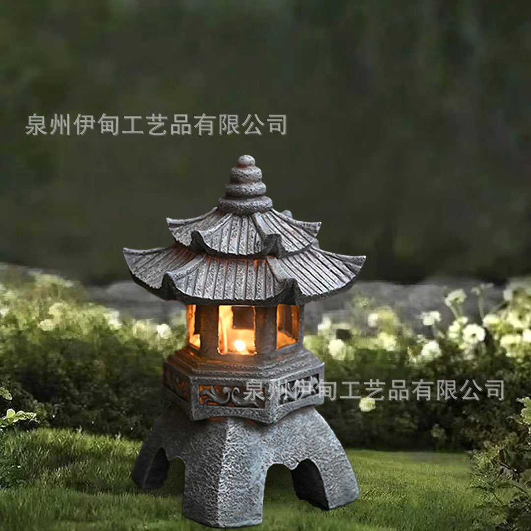 Cross-border outdoor solar-powered rabbit tulip statue resin handicrafts Animal garden garden courtyard lamp ornaments details Picture