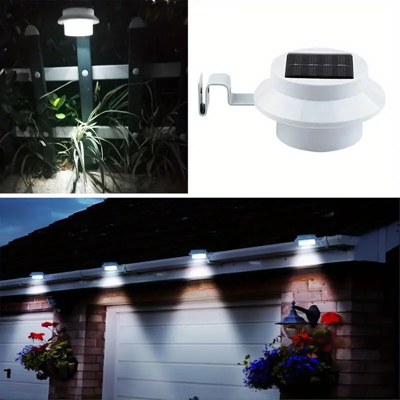 Guardrail LED solar light, water trough light, outdoor rainproof wall light, fence light, solar railing eave light details Picture