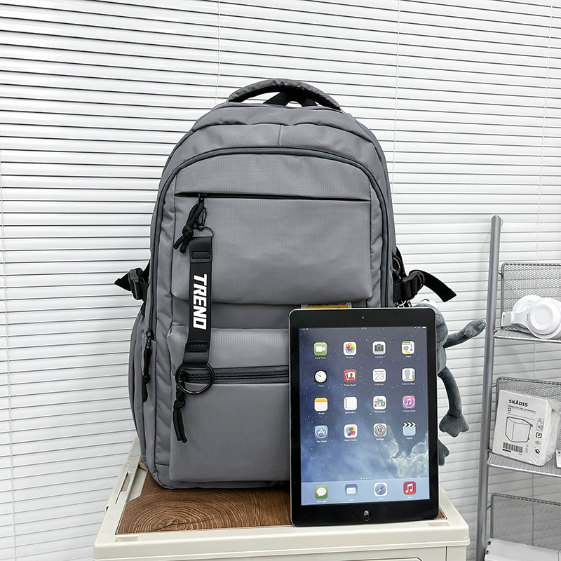 High-appearance-level men's schoolbags, American-style backpacks for junior high school, senior high school, middle school and college students, large-capacity backpacks Specification drawing