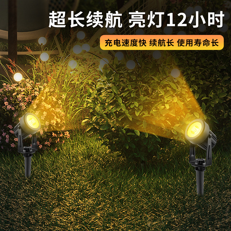 Cross-border new solar ground insert light, spotlight, outdoor ultra-bright waterproof lawn light, landscape garden and courtyard tree lighting light details Picture