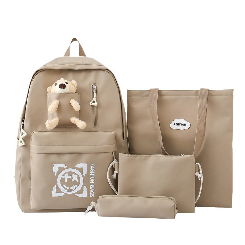 New cross-border backpack set of four pieces, high appearance level, primary school bag for girls, fashionable and simple, junior high school homework bag Item Picture