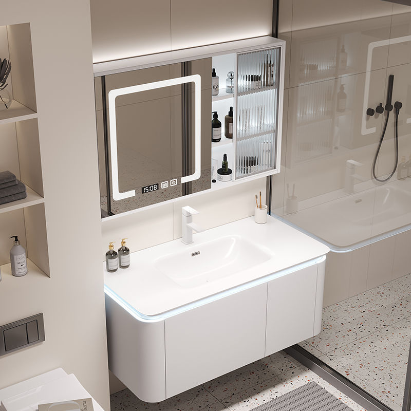 Integrated basin, washbasin, smart bathroom cabinet, combined bathroom, washbasin, washbasin, simple bathroom, rounded corner ceramic Specification drawing