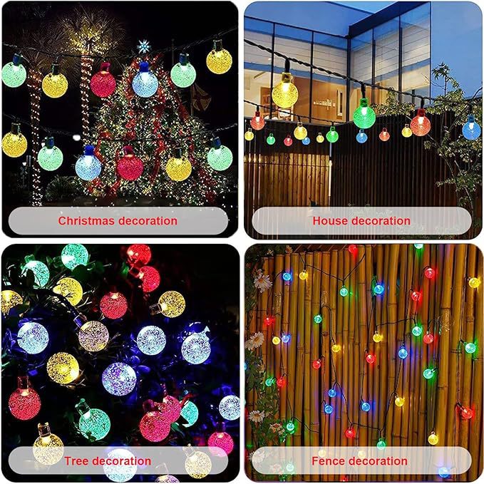 Cross-border supply of led solar bubble ball color light strings, outdoor waterproof garden table lamps, crystal ball decorative lights Application Scenario