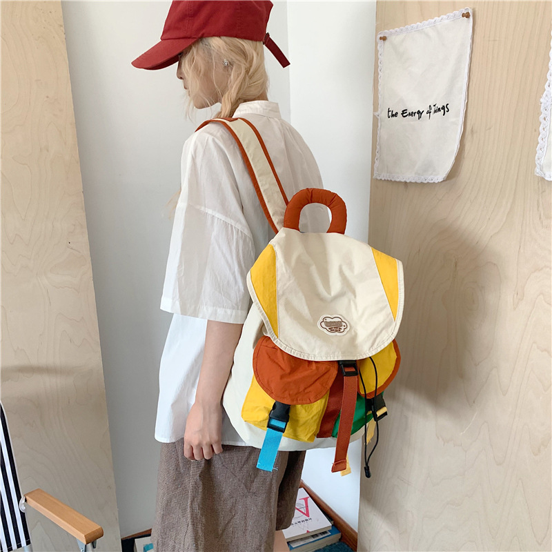Wholesale summer trendy casual color-blocking backpacks, outdoor multi-functional simple and lightweight backpacks, fashionable travel small bags details Picture