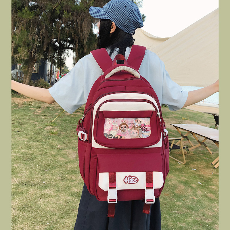 High-appearance-level college fresh and cute schoolbag for junior and senior high school students, large-capacity lightweight backpack for travel, college student backpack Application Scenario
