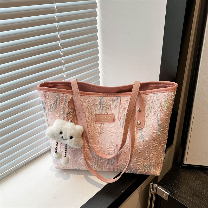 Personalized bag, women's large-capacity 2024 new summer casual single-shoulder bag, college student commuting tote bag full figure