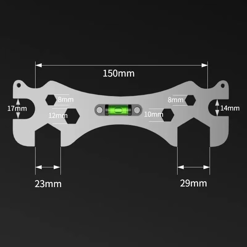 Universal wrench, shower head level, thickened hexagonal wrench, curved foot level, installation bathroom special wrench Specification drawing