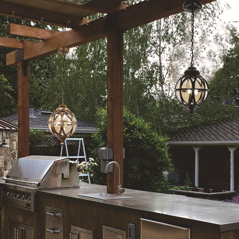 European-style chandeliers, outdoor waterproof and rust-proof garden lamps, corridor, aisle, balcony lamps, outdoor villa and garden small chandeliers details Picture