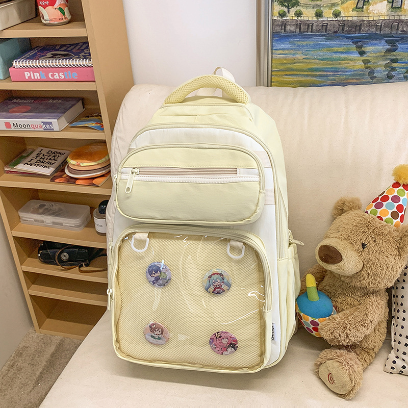Little Bear schoolbag, schoolbag style, backpack, double shoulder, Korean style, versatile, primary school student, ins style, simple pain bag, double shoulder Specification drawing