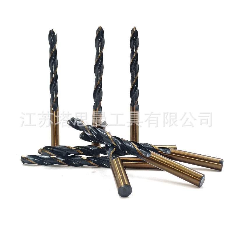 High-speed steel black and yellow drill manufacturer supplies stainless steel and other metal hole drill bits 4341 straight shank twist drills wholesale details Picture