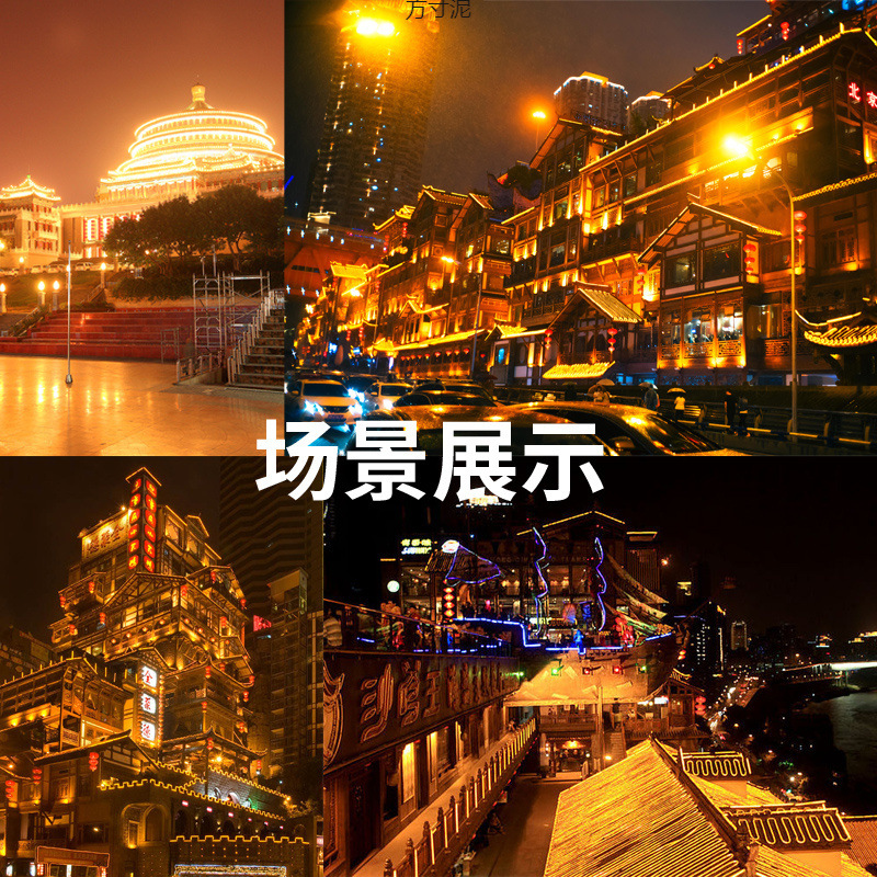 100-meter golden led light strip for engineering lighting, landscape lighting, outdoor 220V, outdoor decoration wholesale details Picture