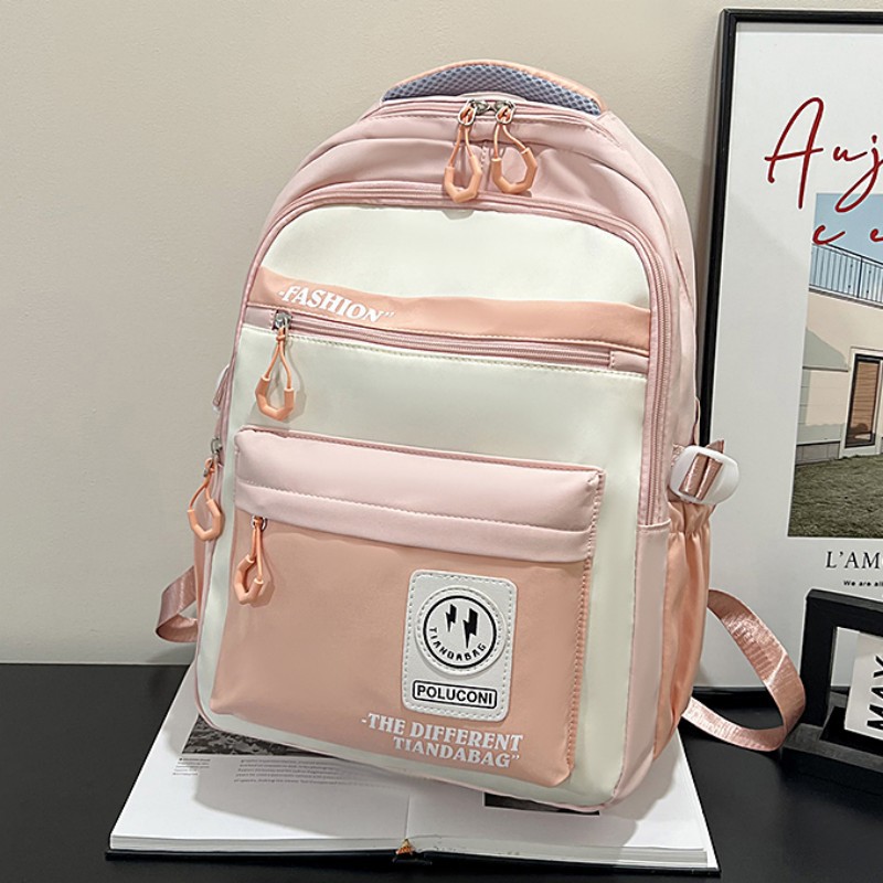 Korean-style simple and fresh backpack for junior high school, senior high school and primary school students, lightweight and load-reducing schoolbag, casual travel backpack for women full figure