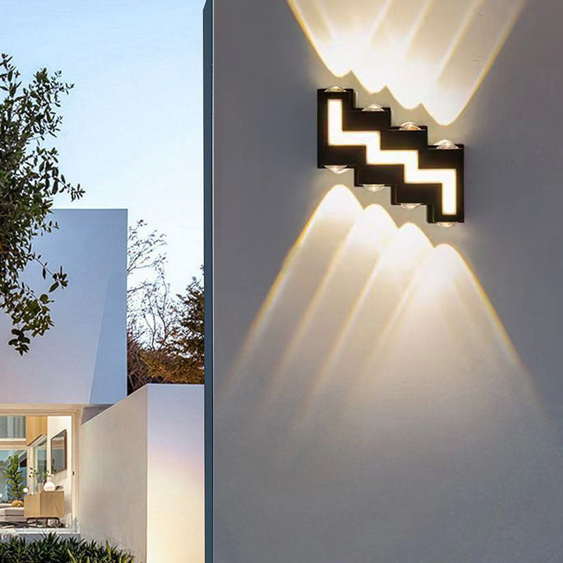Outdoor waterproof led wall lamps, staircase, villa, hotel exterior wall, courtyard indoor wall lamps, double-head up and down lighting, wall-washing lamps Application Scenario