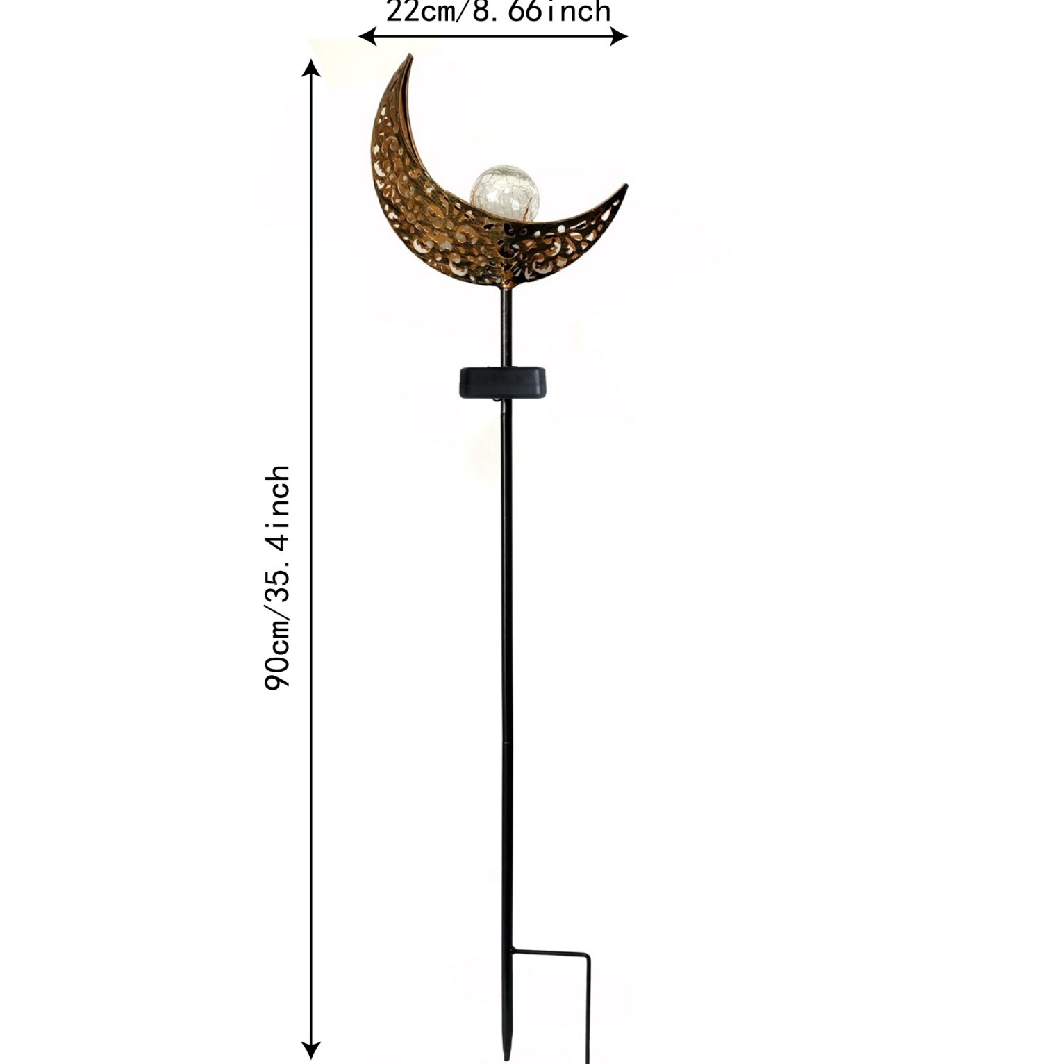 Amazon solar iron art moon ground plug light Outdoor waterproof garden decoration LED courtyard landscape lawn light Item Picture